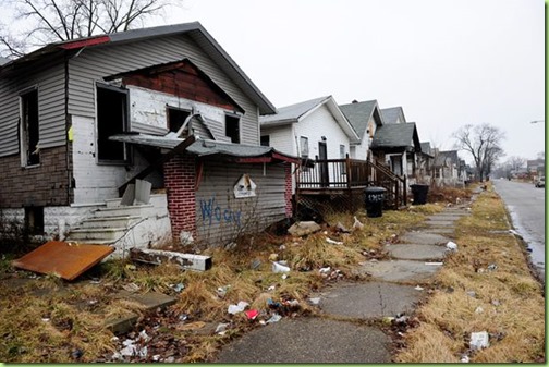 Some of the 90,000 abandoned and derelict homes of Detroit Some of the 90,000 abandoned and derelict homes of Detroit